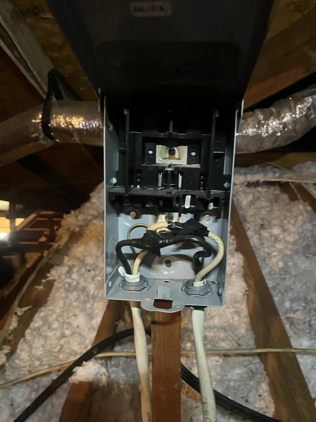 Electrical disconnect box for an attic air handler, Slidell